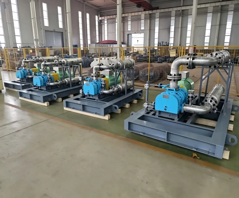 ShanGu MingTian 2205 duplex stainless steel corrosion resistant roots blower, double independent oil tank, chemical mechanical seal, customized for Sinopec petrochemical flammable corrosive mixed process gas transportation