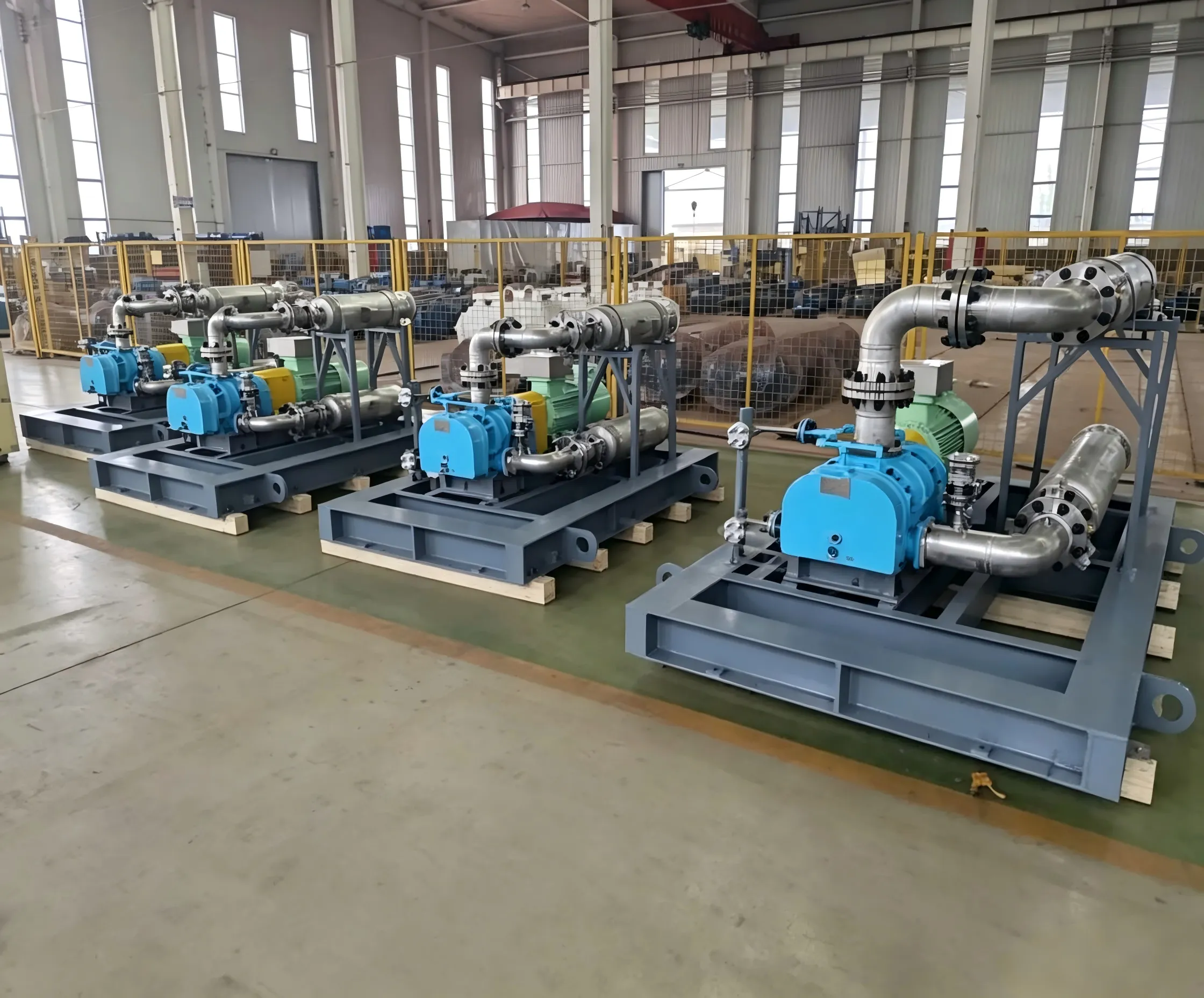 ShanGu MingTian 2205 duplex stainless steel corrosion resistant roots blower, double independent oil tank, chemical mechanical seal, customized for Sinopec petrochemical flammable corrosive mixed process gas transportation