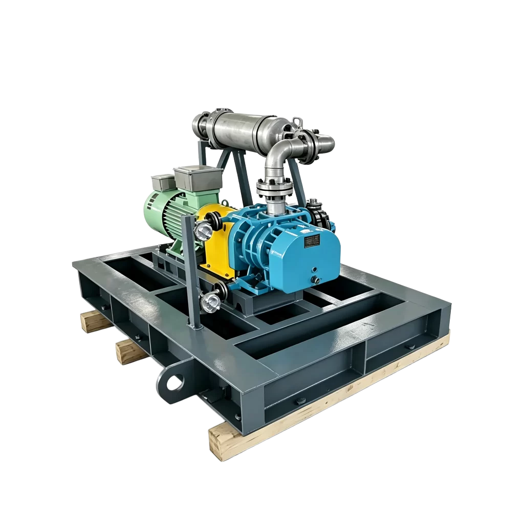 ShanGu brand corrosion resistant Roots blower manufactured by MingTian Machinery Group, flow parts made of 2205 duplex stainless steel, specially customized for Sinopec petrochemical industry corrosive flammable process gas transportation