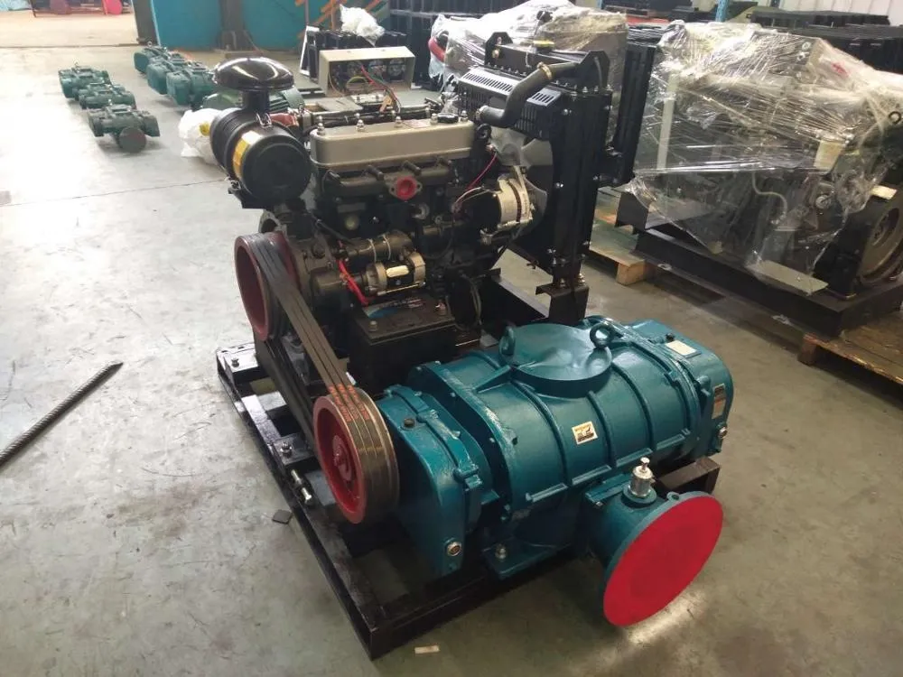 Factory shot ShanGu MingTian skid mounted diesel engine roots blower unit