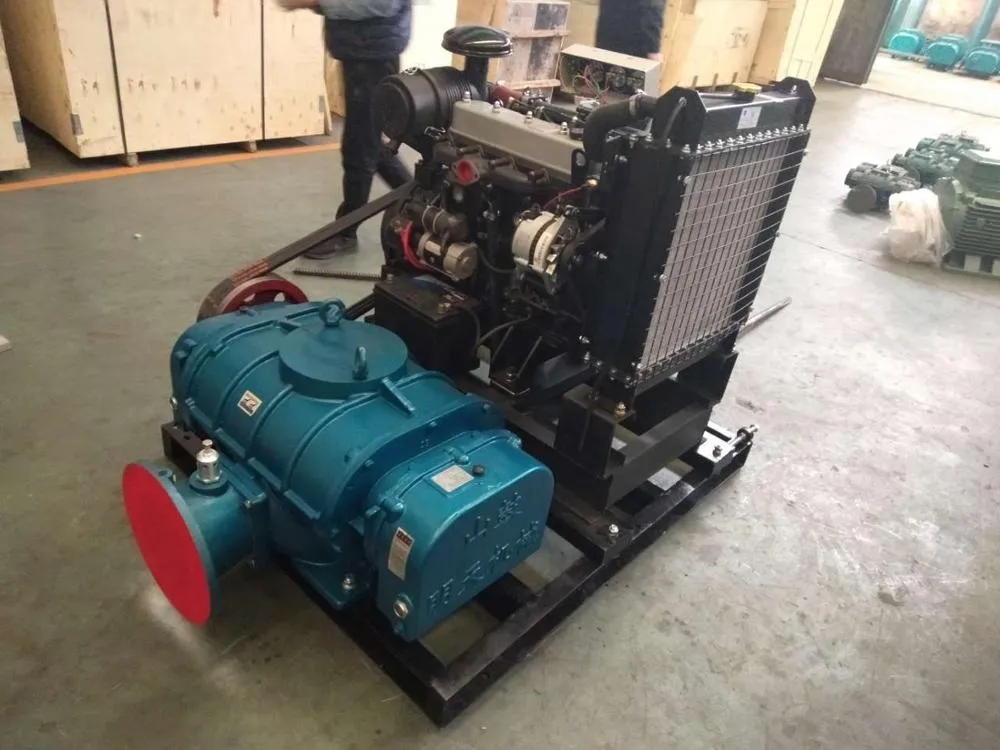 Mobile diesel engine roots blower assembly ShanGu MingTian heavy duty roots blower