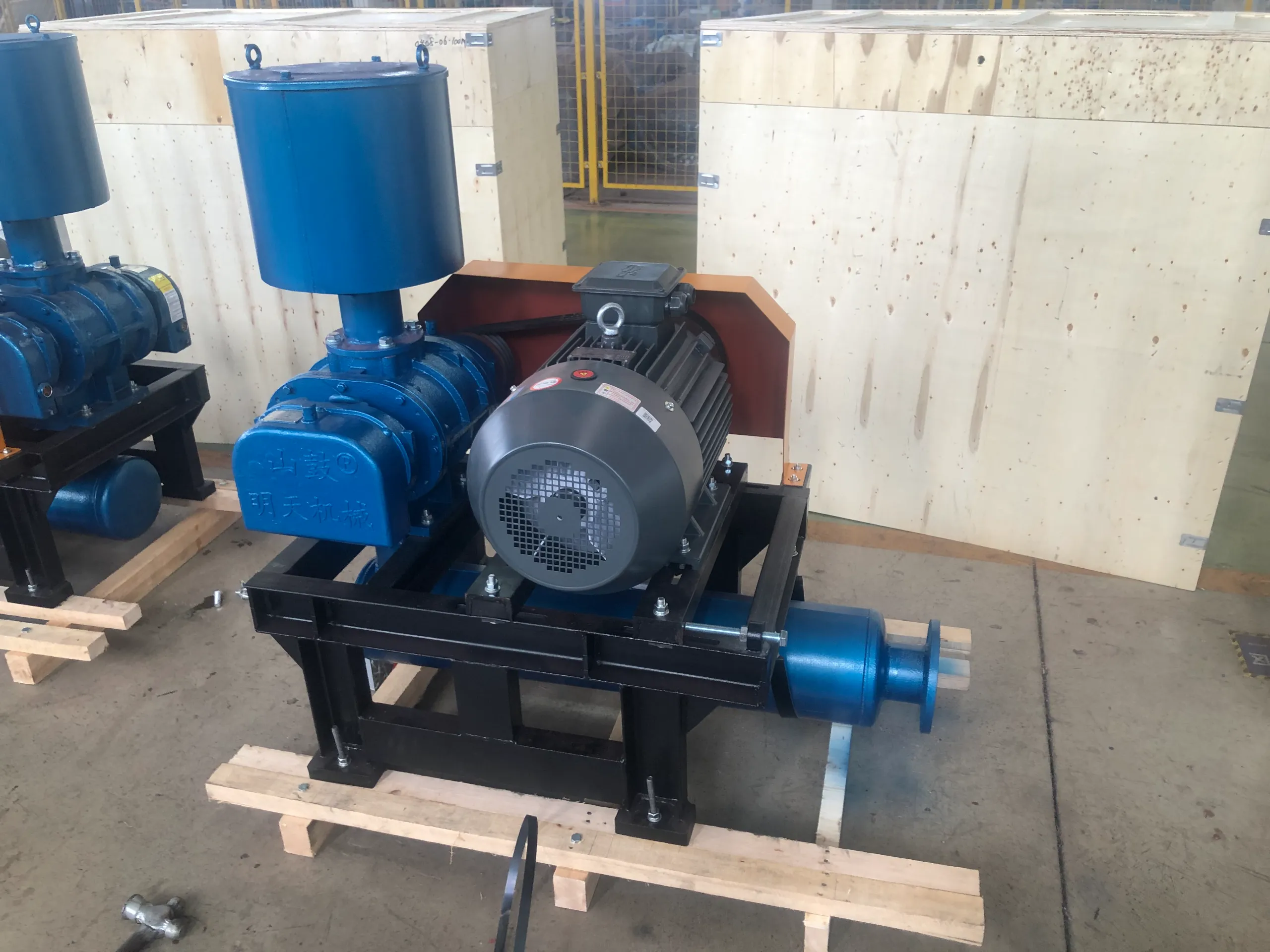 MingTian ShanGu MJ series roots blower compressor with electric motor in warehouse, HT250 cast iron housing